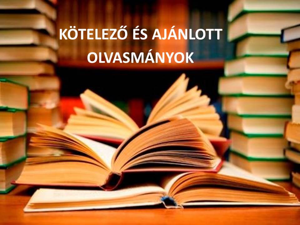 Kötelező és ajánlott olvasmányok honlapra szerkesztett kép