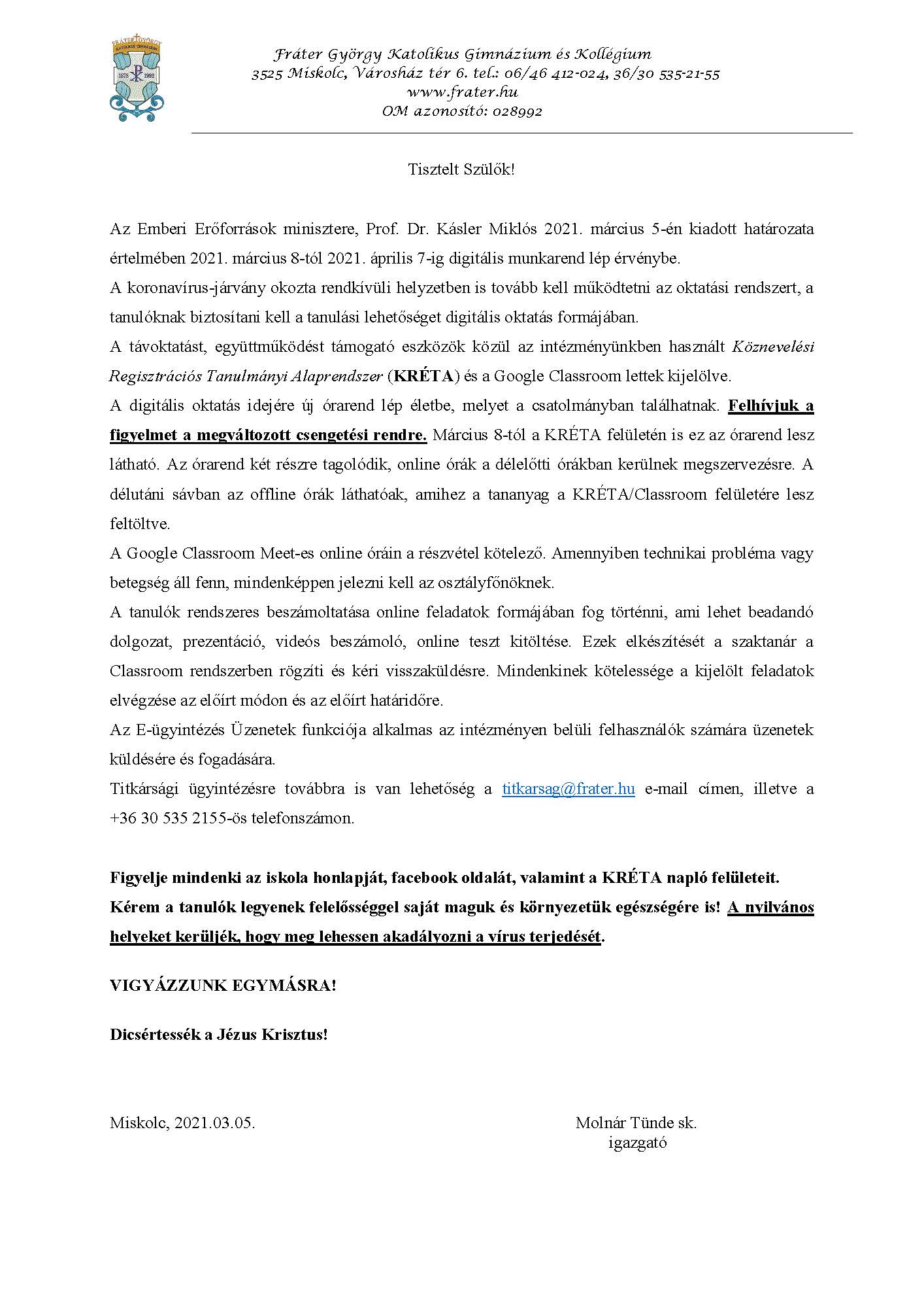 Honlapra digitális oktatás 2021 03 05